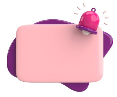 Üç boyutlu uyarı kutusu. 3B illüstrasyon.