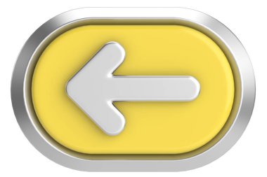 Önceki düğme. Arka düğme. 3B illüstrasyon.