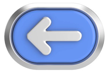 Önceki düğme. Arka düğme. 3B illüstrasyon.