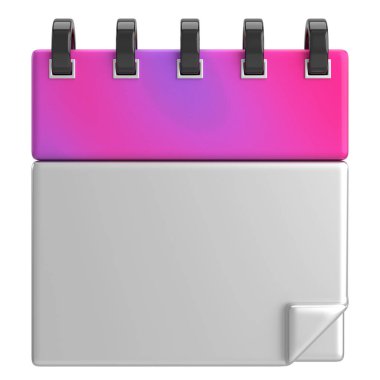 Boş takvim. Üç boyutlu takvim. 3B illüstrasyon.