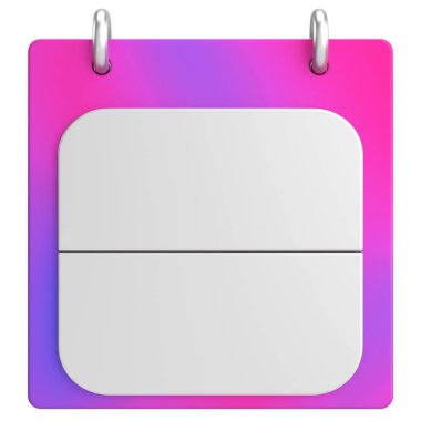 Boş takvim. Üç boyutlu takvim. 3B illüstrasyon.