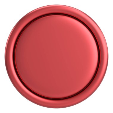 Üç boyutlu daire düğmesi. Boş tuş. 3B illüstrasyon.