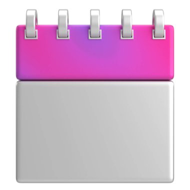 Boş takvim. Üç boyutlu takvim. 3B illüstrasyon.