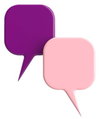 Konuşma balonu. Sohbet balonu. 3B illüstrasyon.