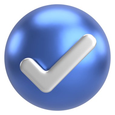 3 boyutlu onay kutusu. İşaretle. 3B illüstrasyon.