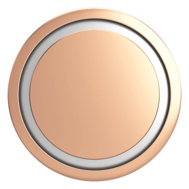 Üç boyutlu daire düğmesi. Boş tuş. 3B illüstrasyon.