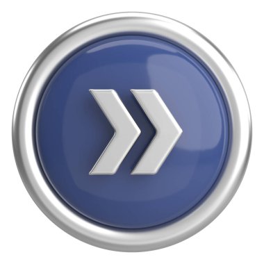 Sonraki düğme. Devam et düğmesi. 3B illüstrasyon.