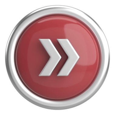 Sonraki düğme. Devam et düğmesi. 3B illüstrasyon.