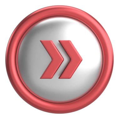 Sonraki düğme. Devam et düğmesi. 3B illüstrasyon.