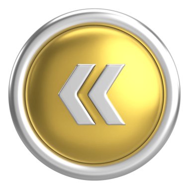 Önceki düğme. Arka düğme. 3B illüstrasyon.