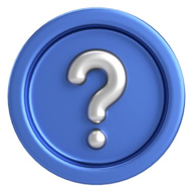 Soru işareti işareti. 3B illüstrasyon.