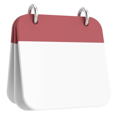 Boş takvim. Üç boyutlu takvim. 3B illüstrasyon.