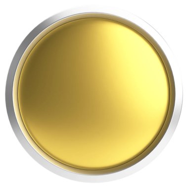 Üç boyutlu daire düğmesi. Boş tuş. 3B illüstrasyon.