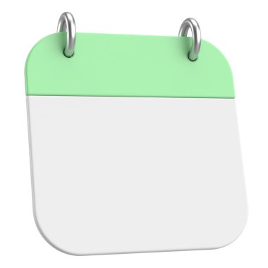 Boş takvim. Üç boyutlu takvim. 3B illüstrasyon.