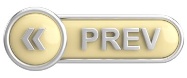 Önceki düğme. Arka düğme. 3B illüstrasyon.