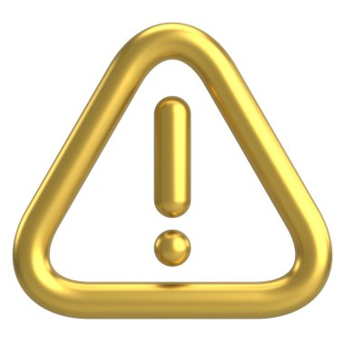 Uyarı işareti. Ünlem işareti. 3B illüstrasyon.