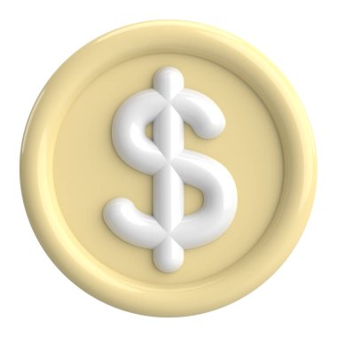 3D dolar işareti. 3B illüstrasyon.