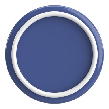 Üç boyutlu daire düğmesi. Boş tuş. 3B illüstrasyon.