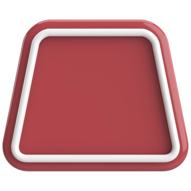 Üç boyutlu trapezoid düğmesi. Boş tuş. 3B illüstrasyon.