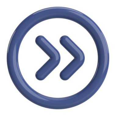 Sonraki düğme. Devam et düğmesi. 3B illüstrasyon.