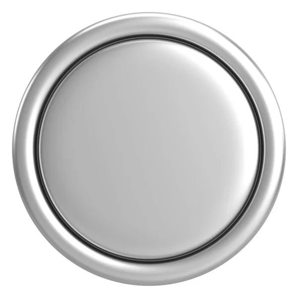 Üç boyutlu daire düğmesi. Boş tuş. 3B illüstrasyon.
