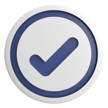 3 boyutlu onay kutusu. İşaretle. 3B illüstrasyon.