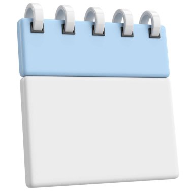 Boş takvim. Üç boyutlu takvim. 3B illüstrasyon.