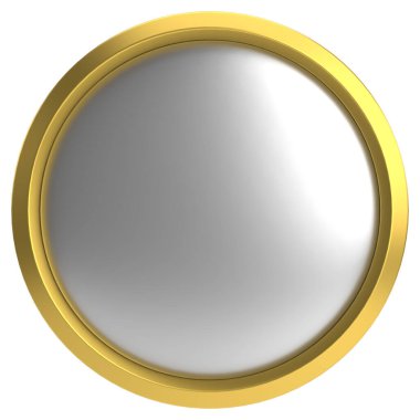 Üç boyutlu daire düğmesi. Lüks düğmesi. 3B illüstrasyon.