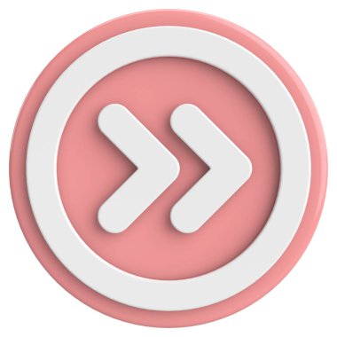 Sonraki düğme. Devam et düğmesi. 3B illüstrasyon.