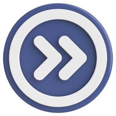 Sonraki düğme. Devam et düğmesi. 3B illüstrasyon.