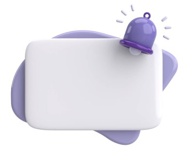 Üç boyutlu uyarı kutusu. 3B illüstrasyon.