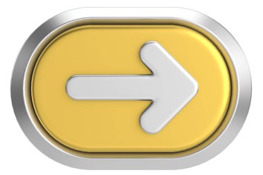 Sonraki düğme. Devam et düğmesi. 3B illüstrasyon.