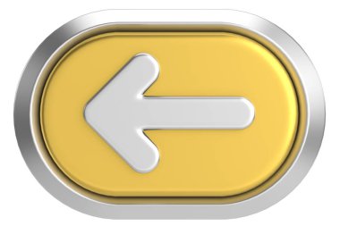 Önceki düğme. Arka düğme. 3B illüstrasyon.