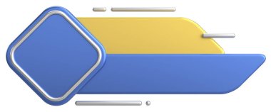 Satış afişi. Üç boyutlu etiket. 3B illüstrasyon.