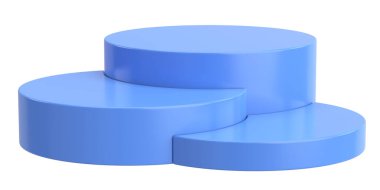 Ürün sergisi. Ürün podyumu. 3B illüstrasyon.