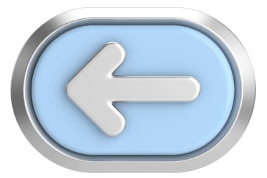 Önceki düğme. Arka düğme. 3B illüstrasyon.