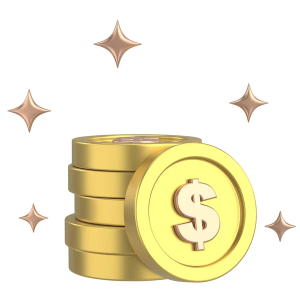 Zlatá Mince Dolarové Znamení Ilustrace — Stock fotografie