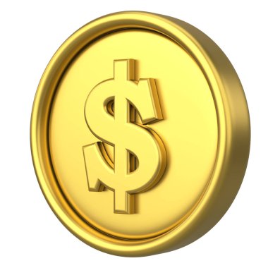 Dolar parası. Üç boyutlu para. 3B illüstrasyon.