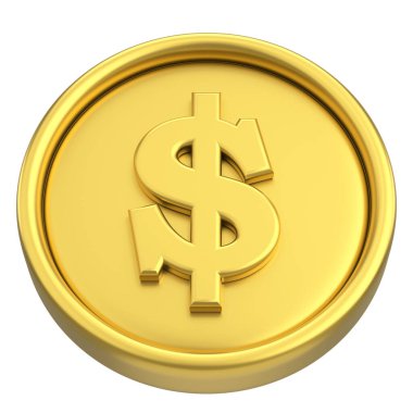 Dolar parası. Üç boyutlu para. 3B illüstrasyon.