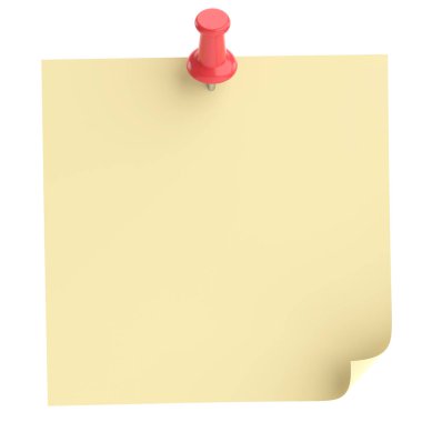 Üç boyutlu not defteri. Yapışkan bir not. 3B illüstrasyon.