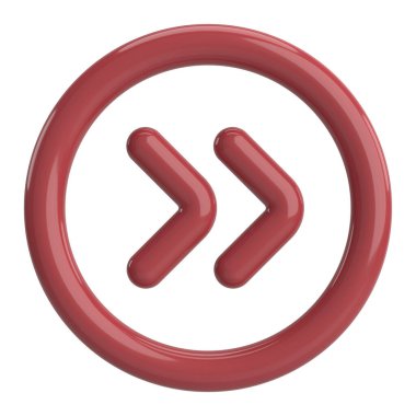 Sonraki düğme. Devam et düğmesi. 3B illüstrasyon.