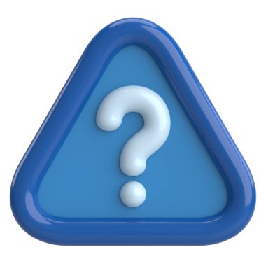 Soru işareti işareti. 3B illüstrasyon.