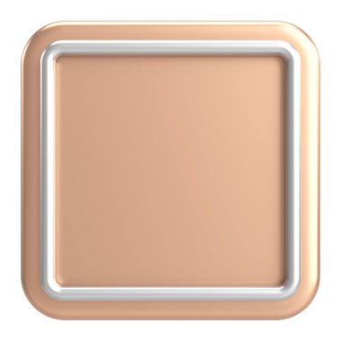 Üç boyutlu dikdörtgen düğme. Boş tuş. 3B illüstrasyon.