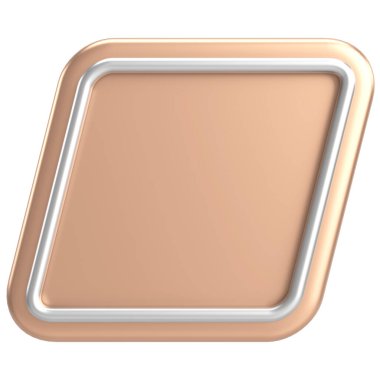 3 boyutlu eşkenar dörtgen düğmesi. Boş tuş. 3B illüstrasyon.