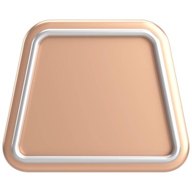 Üç boyutlu trapezoid düğmesi. Boş tuş. 3B illüstrasyon.