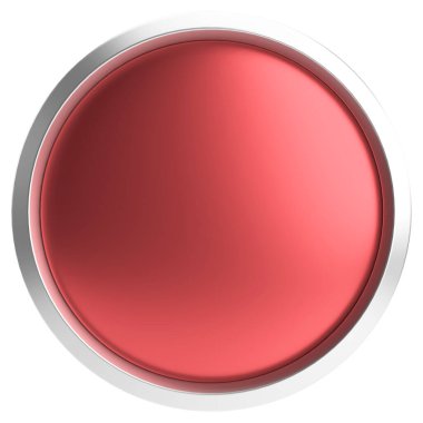 Üç boyutlu daire düğmesi. Boş tuş. 3B illüstrasyon.