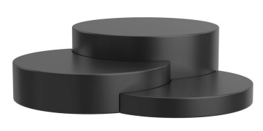 Ürün sergisi. Ürün podyumu. 3B illüstrasyon.