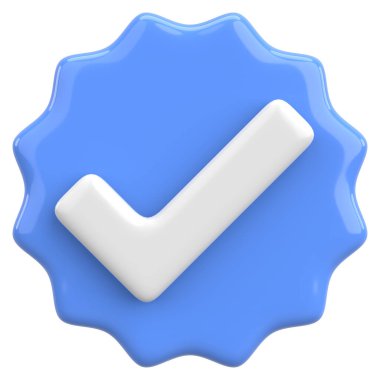 3 boyutlu onay kutusu. İşaretle. 3B illüstrasyon.