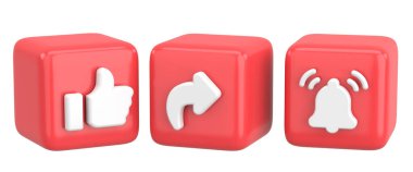 Ortak abonelik simgesi gibi. 3B illüstrasyon.