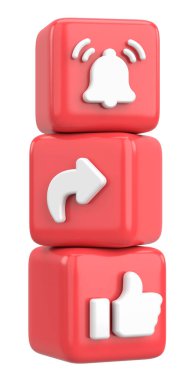 Ortak abonelik simgesi gibi. 3B illüstrasyon.